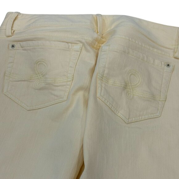 Lilly Pulitzer Womens Size 14 Cream Worth Straight Jeans Cotton Blend - Picture 3 of 7